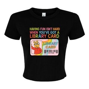 Library Card Vibes Baby Tee / Crop Top